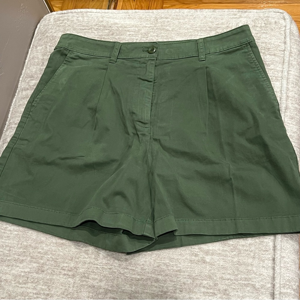 NWT J Crew Pleated capeside chino short in Utility Green 5” inseam size 10 #L04 - Picture 3 of 11